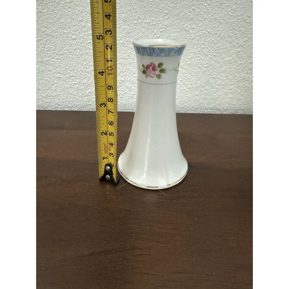 Antique Nippon Porcelain Hand Painted Hatpin Holder Bud Vase Victorian Vanity